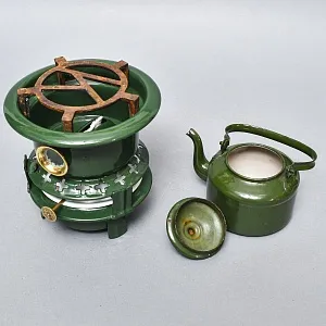 Старинная Керосиновая Горелка - Плитка - Керогаз с Чайником, GEORG HALLER Германия -40 гг.