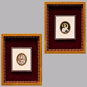 Декоративная Пара - Картина - Панно - Медальон «Дама и Офицер», Германия. 