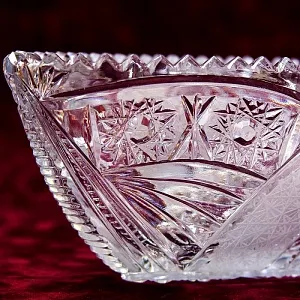 Конфетница - Ваза «Лодочка» Хрусталь, LAUSITZER GLASWERKE, Германия 60-е гг.