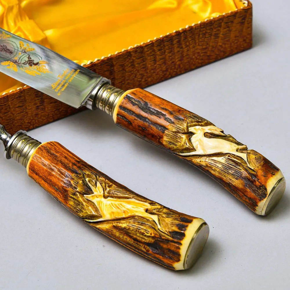 Набор для Барбекю «Охота» - Нож и Вилка, Германия, Klaus Tragbar Solingen, 60 -е гг.