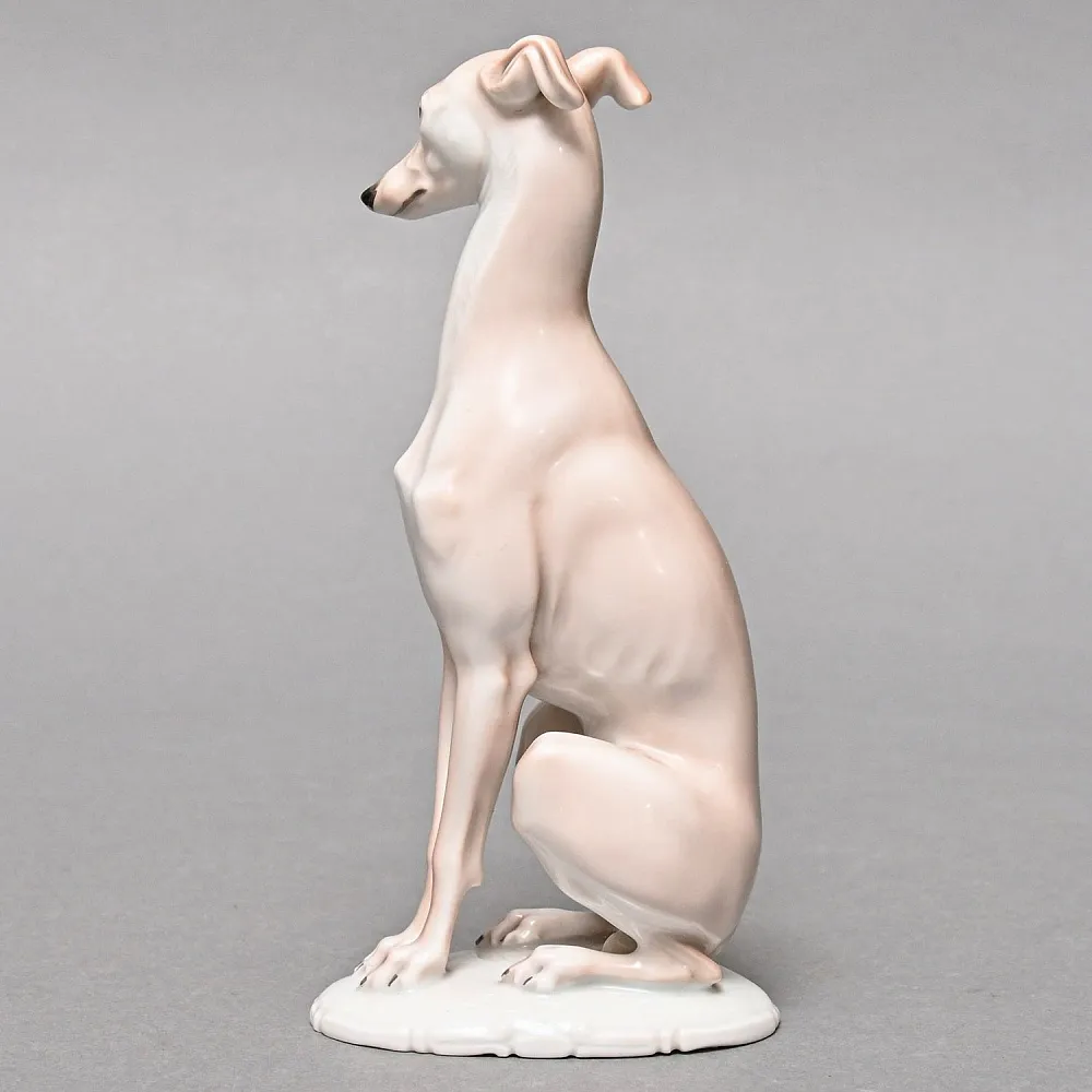 Антикварная Фарфоровая статуэтка «Собака. Левретка», Rosenthal Германия, 1929 год.  