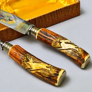 Набор для Барбекю «Охота» - Нож и Вилка, Германия, Klaus Tragbar Solingen, 60 -е гг.