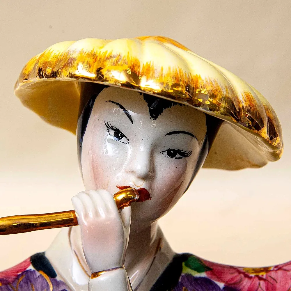 Парные Статуэтки «ДУЭТ - КИТАЙСКИЕ МУЗЫКАНТЫ», Фаянс CIA MANNA, Италия 70 гг.