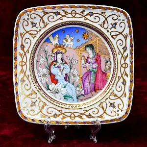 Коллекционная Фарфоровая тарелка из серии РОЖДЕСТВО - «Cвятая ночь», Hutschenreuther Германия - 1984 год.