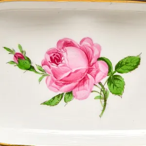 Фарфоровая Сухарница с ручками - Блюдо «Роза Мейсена», MEISSEN Германия, 1924 - 1934 годы.