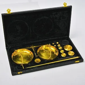 Антикварные Настольные Ювелирные весы с разновесами в футляре, Англия, начало ХХ века! 