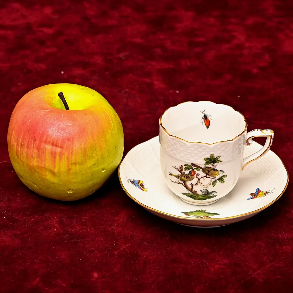 Коллекционная Кофейная пара «ROTHSHILD BIRDS», Фарфор Herend Венгрия, вторая половина ХХ века.
