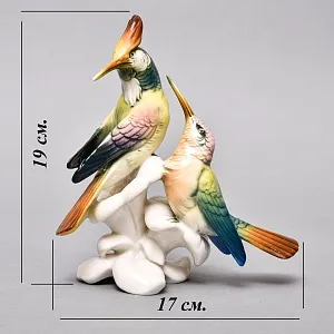 Коллекционная Фарфоровая статуэтка «Птицы. Пара колибри», Karl Ens Германия, первая половина ХХ века.