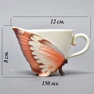 Авторский Фарфоровый Чайный сервиз «Бабочки и стрекозы» на 4 персоны, Franz Collection Тайвань.