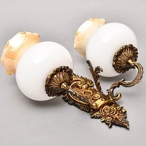 Пара Винтажных Электрических Настенных Двух рожковых Светильников - Бра, бронза СССР 70 -е гг. 