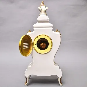 Большие Каминные Механические Фарфоровые Часы с боем «Букет из Роз», Franz Hermle & Sohn Германия 50 гг.