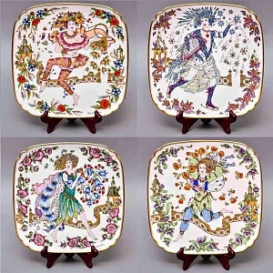  Коллекционная Тарелка - Настенное Блюдо «Времена года. Зима», Фарфор Hutschenreuther Германия - 1978 год.