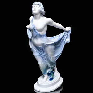 Антикварная Фарфоровая статуэтка Арт Деко «Невеста ветра», Rosenthal Германия, 1912 - 1914 годы. 