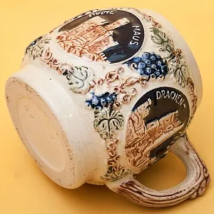 Крюшонница - Горшок для Глинтвейна «Старинные Замки» + 4-е Кружки Фаянс Германия