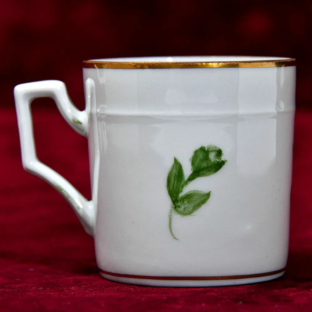 Редкость! Коллекционная Кофейная Пара «Зелёные Цветы», фарфор FURSTENBERG, Германия.