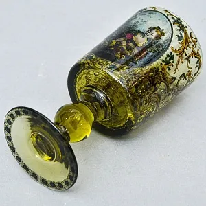 Антикварный Стеклянный Бокал - Кубок для Вина «Дама и её юный Кавалер», Германия конец XIX века. 