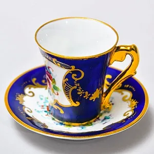 Коллекционная Фарфоровая Кофейная Пара, Le TALLEC, Франция - 1952 год.