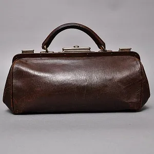 Старинная Дорожная Сумка - Саквояж, кожа, Западная Германия начало ХХ века.