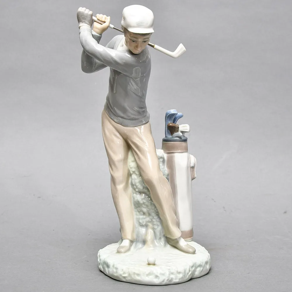Редкая! Большая Коллекционная Фарфоровая статуэтка «Гольфист» Lladro, Испания.