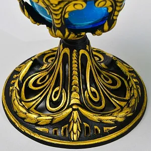 Антикварная Керосиновая Лампа «Аквамарин», Стекло / Металл, начало ХХ века.