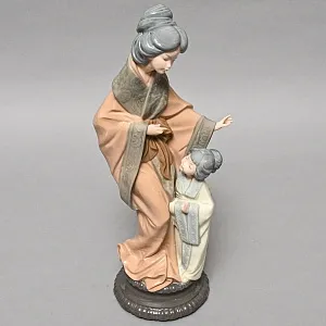 Коллекционная Фарфоровая статуэтка «Японская мама и дочь», Nao by Lladro Испания, 80-е гг. 
