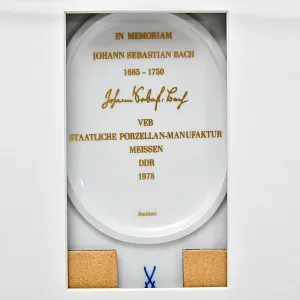 Картина - Панно - Фарфоровая Плакетка «Иоганн Себастьян Бах», MEISSEN Германия -1978 год.