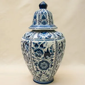 Большой Вазон «Райский Сад» Делфт - DELFTs, Голландия. Н-51 см. Середина ХХ века.