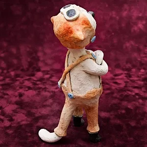 Авторская Коллекционная Керамическая Статуэтка «Кот Мечтатель», Шамотная Глина, Россия.