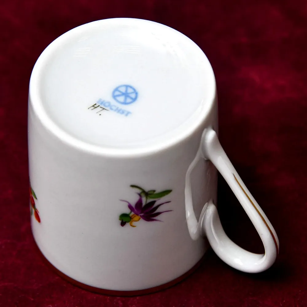 Редкость! Коллекционная Кофейная Пара «Садовый букет», фарфор Hochster Porzellan, Германия - 1947 год.