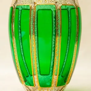 Коллекционная Ваза для Цветов «Зелёный Изумруд», Хрусталь ERNST WITTIG, Германия середина ХХ века.