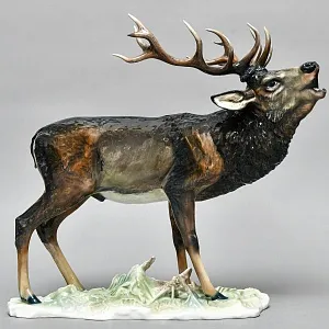 Редкость! Большая Фарфоровая статуэтка «ОЛЕНЬ», ROSENTHAL Германия, 1946 - 1949 годы. 