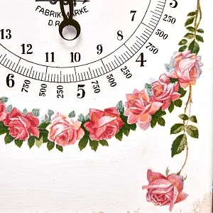 Антикварные Кухонные Весы «Гирлянда из Роз» в Фарфоровом корпусе KRUPS IDEAL, Германия -1915 год.