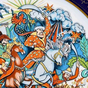 Коллекционное Блюдо - Тарелка «Мифы, сказания. Решающая битва» Фарфор Hutschenreuther Германия. 