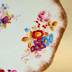 Антикварный Фарфоровый Десертный набор тарелок «Летний сад», Англия, конец ХIX - начало ХХ века.