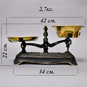 Антикварные Чугунные Кухонные - Аптекарские весы FОRCE BALANCE на 2кг. Франция начало ХХ века!
