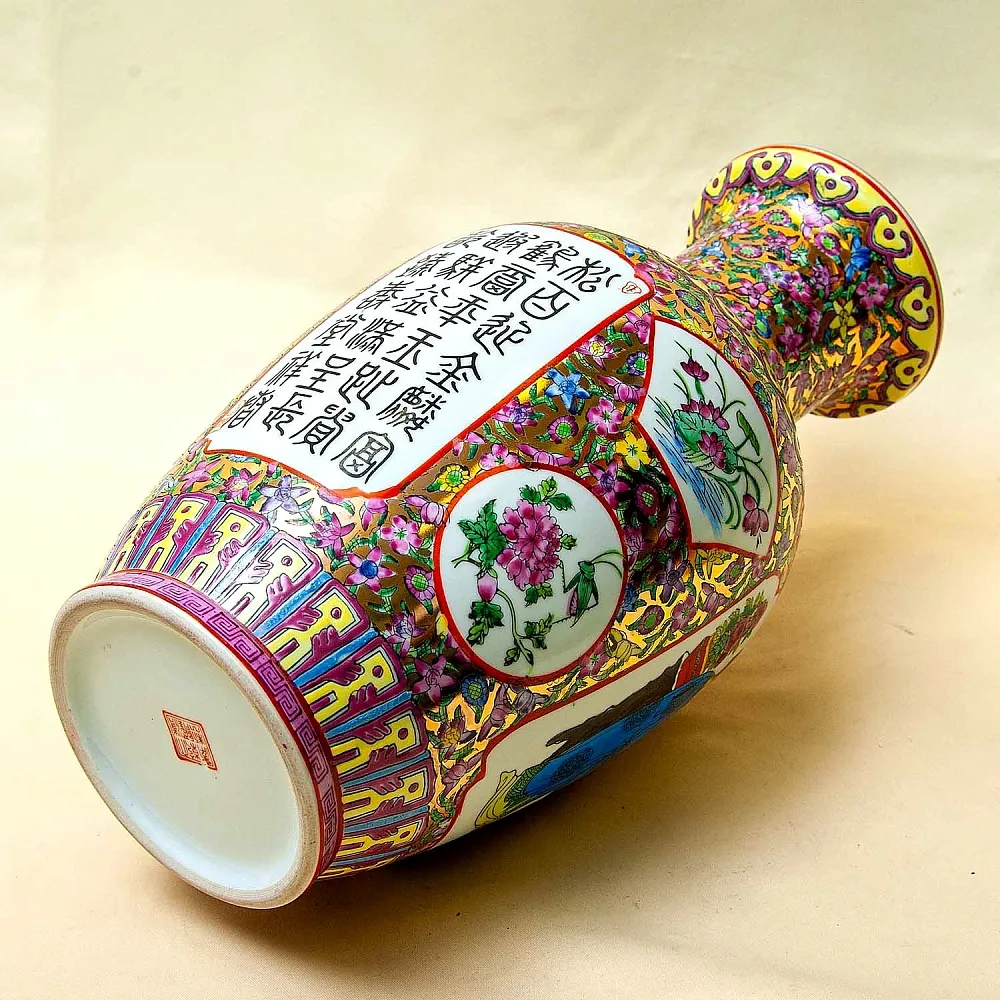 Винтажная Фарфоровая Ваза «КИТАЙСКИЕ МУДРЕЦЫ», Н -36см, Старый Китай -70-е годы ХХ века.