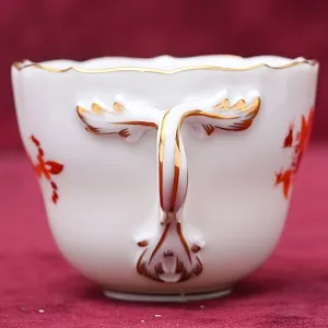 Классическая Фарфоровая Кофейная пара «Оранжевый дракон», MEISSEN Германия, середина ХХ века.
