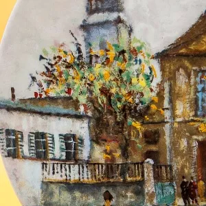 Коллекционная Тарелка «Париж - Базилика Сакре-Кер» Фарфор, Лимож, Limoges, Франция.