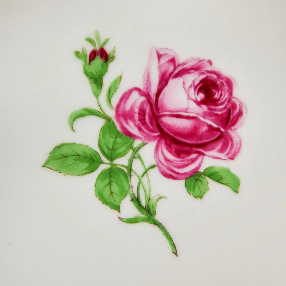 Коллекционная Чайная тройка «РОЗА», фарфор FURSTENBERG Германия, середина ХХ века.