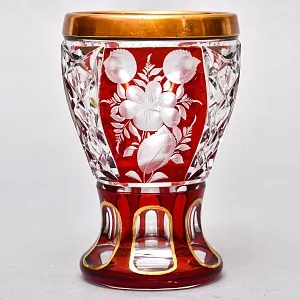 Рубиновый Хрусталь - Винтажная Вазочка - Кубок, Egermann, Богемия, Чехия 50гг.