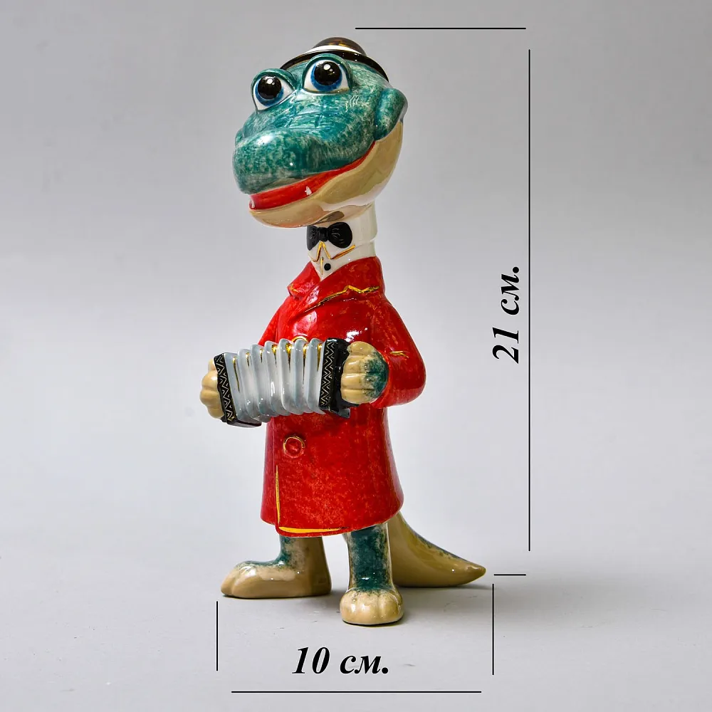Авторская Коллекционная Фарфоровая Статуэтка «Крокодил Гена», Россия.