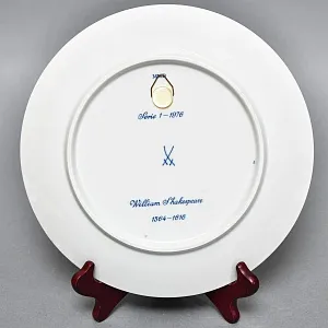 Коллекционная Фарфоровая Тарелка - Блюдо «Уильям Шекспир», MEISSEN Германия, 1976 год. 