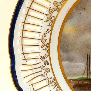 Коллекционная Фарфоровая Тарелка «Пейзаж с мельницей», Германия 80-е годы ХХ века.-копия