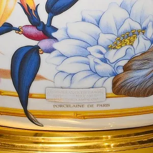 Настольная Электрическая Лампа - Светильник «Цветущий Гранат» Фарфор PORCELAIN DE PARIS, Франция.