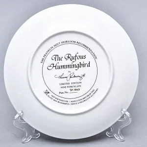 Коллекционная Фарфоровая тарелка «Охристый колибри», FRANKLIN MINT США, 80-е годы ХХ века.