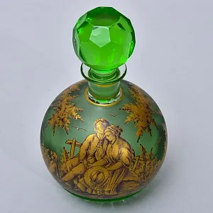 Парфюмерный набор из 3-х предметов «Влюбленная пара. Свидание», Хрусталь Johann Oertel & Co. Богемия.