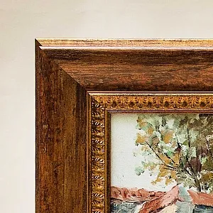 Картина «Пейзаж - На Дворе». Maх De Teige, Бельгия, вторая половина ХХ века.