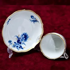 Коллекционная Фарфоровая Кофейная пара «Голубые цветы», MEISSEN / МЕЙСЕН Германия 50 гг.
