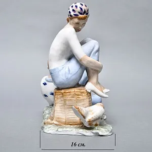 Большая Коллекционная Фарфоровая статуэтка «Бездельники», Россия ДФЗ Дулево. 