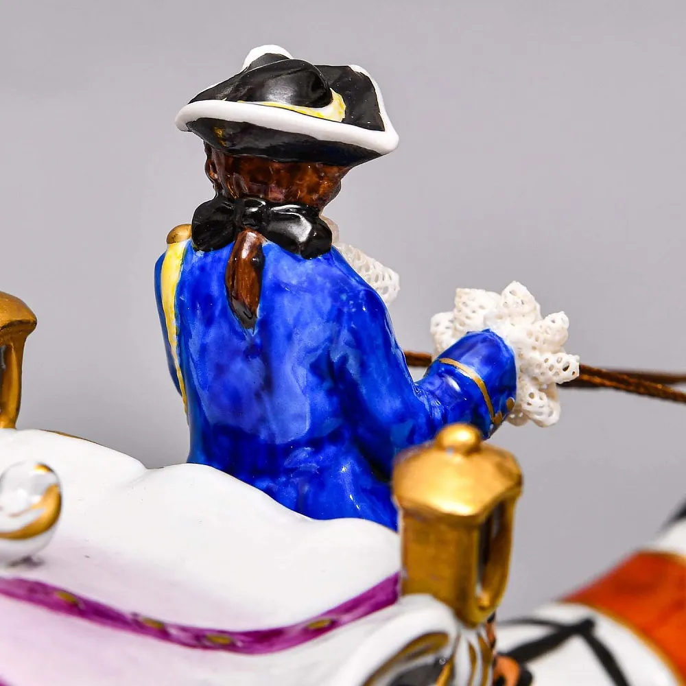 Редкость! Большая Фарфоровая статуэтка «КАРЕТА», SITZENDORF Германия, середина ХХ века.